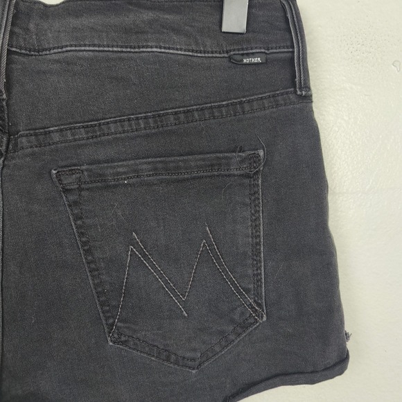 MOTHER Denim Teaser Slit Short Womens 26 Guilty Parties Black Wash Cut Offs Boho - Picture 6 of 10